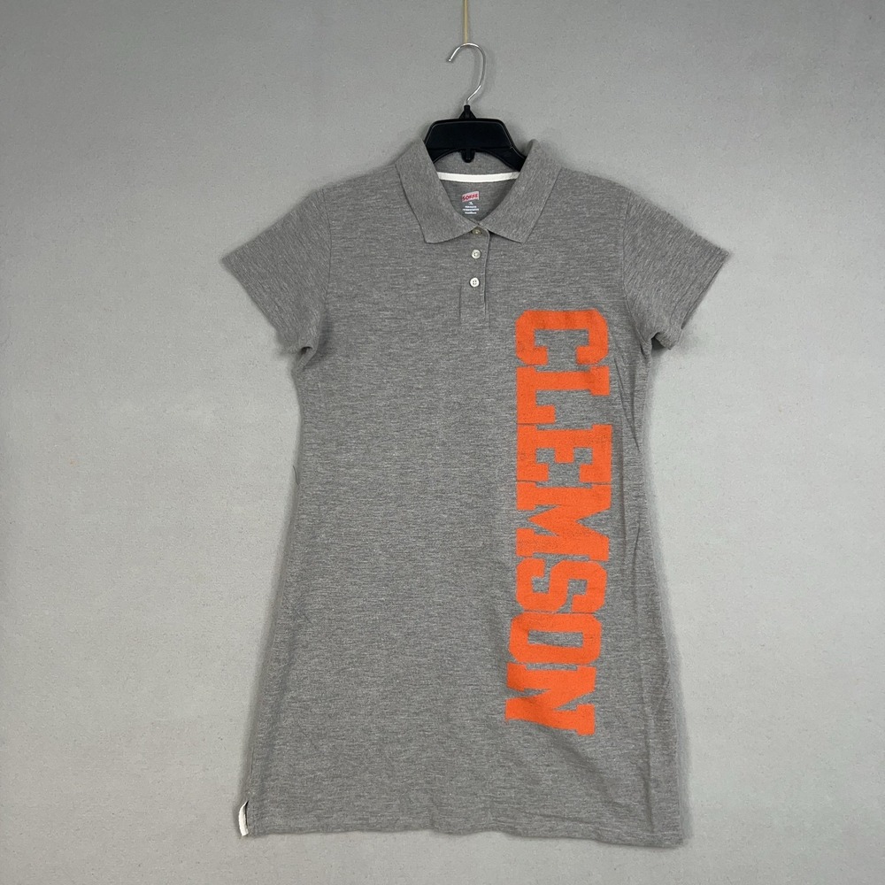 Clemson Tigers DRESS Womens XL Gray Polo Mini Soffe College NCAA Preppy SC